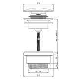Nico Bundventil Bundventil 1 1/4" med hvid porcelænstop - push open