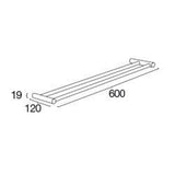 Pressalit Tilbehør til badeværelset Pressalit dobbelt håndklædestang 60 cm, poleret rustfrit stål