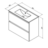 Sanibell Sanibell Basicline møbelpakke - 80x39cm - hvid højglans