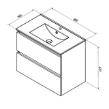 Sanibell Sanibell Basicline møbelpakke 80x46cm - hvid højglans