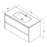 Sanibell Sanibell Proline møbelpakke 100x46cm - hvid højglans