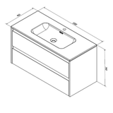 Sanibell Sanibell Proline møbelpakke 100x46cm - mat sort