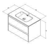 Sanibell Sanibell Proline møbelpakke 80x46cm - hvid højglans