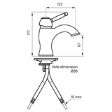 Tapwell Håndvaskarmatur Tapwell GI071 classic håndvaskarmatur - messing