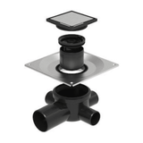 Unidrain Tilbehør til badeværelse Unidrain kvadratisk afløb til flise 10x10cm - HighLine Custom Sampak 1