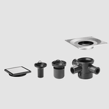 Unidrain Tilbehør til badeværelse Unidrain kvadratisk afløb til flise 10x10cm, nem tilslutning til kloakrør - HighLine Custom Sampak 2