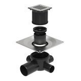 Unidrain Tilbehør til badeværelse Unidrain kvadratisk afløb til rist 10x10cm - ClassicLine Column Sampak 3