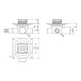 Unidrain Tilbehør til badeværelse Unidrain kvadratisk afløb til rist 10x10cm - ClassicLine Column Sampak 3