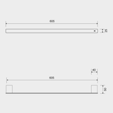 Unidrain Tilbehør til badeværelse Unidrain Reframe Håndklædestang 60cm - sort