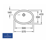 Villeroy&Boch Håndvaske V&B 6147 Evana underlimningsvask, hvid med overløb