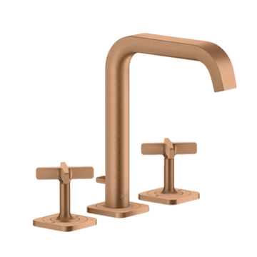 AXOR Axor Citterio E 3-huls håndvaskarmatur med løft-op bundventil - børstet bronze