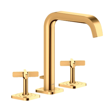 AXOR Axor Citterio E 3-huls håndvaskarmatur med løft-op bundventil - poleret guld-optik