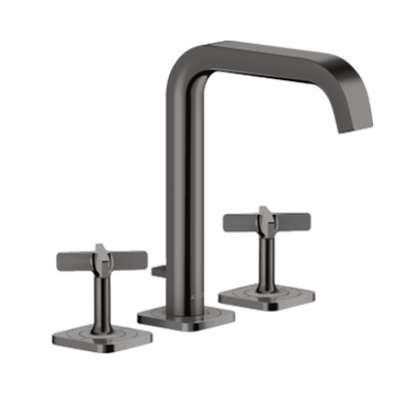 AXOR Axor Citterio E 3-huls håndvaskarmatur med løft-op bundventil - poleret sort krom