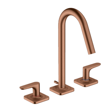 AXOR Axor Citterio M 3-huls håndvaskarmatur med løft-op bundventil - børstet rødguld