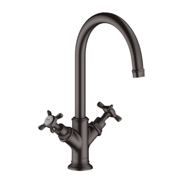 AXOR Axor Montreux 2-grebs håndvaskarmatur med siventil - børstet sort krom