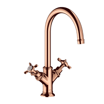 AXOR Axor Montreux 2-grebs håndvaskarmatur med siventil - poleret rødguld