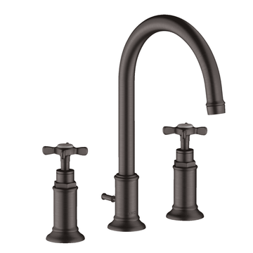 AXOR Axor Montreux 3-huls håndvaskarmatur med løft-op bundventil - børstet sort krom