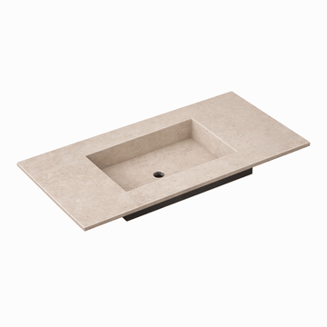 Bad&Design Møbelvaske Keramisk bordplade med vask dybde 45cm - travertin matt