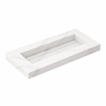 Bad&Design Møbelvaske Pitch Keramisk bordplade med vask dybde 45cm - calacatta matt