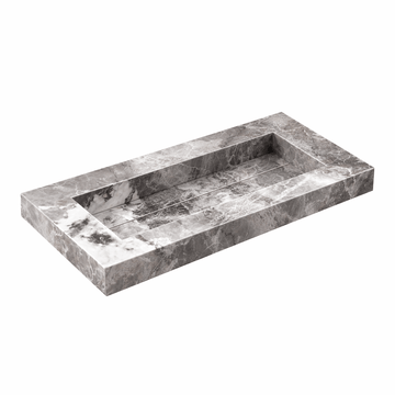 Bad&Design Møbelvaske Pitch Keramisk bordplade med vask dybde 45cm - island glossy