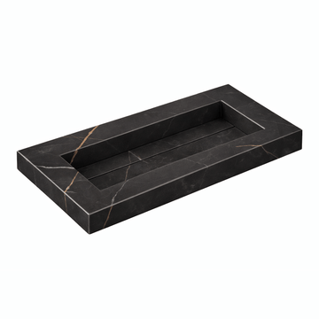 Bad&Design Møbelvaske Pitch Keramisk bordplade med vask dybde 45cm - lauren black matt