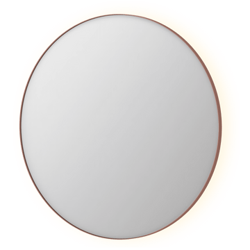 Bad&Design Spejle SP17 rundt spejl i ramme med indirekte LED-belysning - 120x4x120 - børstet kobber
