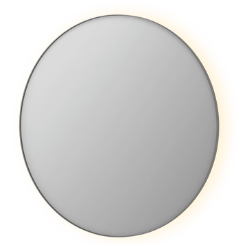 Bad&Design Spejle SP17 rundt spejl i ramme med indirekte LED-belysning - 120x4x120 - børstet rustfrit stål