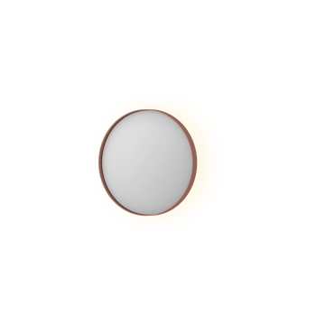 Bad&Design Spejle SP17 rundt spejl i ramme med indirekte LED-belysning - 40x4x40 - børstet kobber