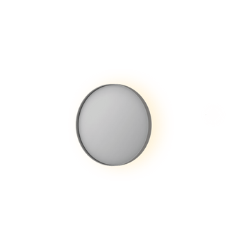 Bad&Design Spejle SP17 rundt spejl i ramme med indirekte LED-belysning - 40x4x40 - børstet rustfrit stål