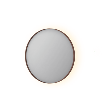 Bad&Design Spejle SP17 rundt spejl i ramme med indirekte LED-belysning - 60x4x60 - børstet kobber