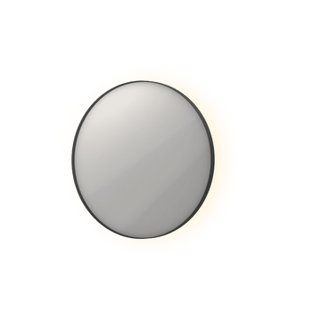 Bad&Design Spejle SP17 rundt spejl i ramme med indirekte LED-belysning - 60x4x60 - mat sort