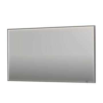 Bad&Design Spejle SP19 rektangulært spejl i ramme med direkte LED-belysning i børstet rustfri stål - 140x4x80