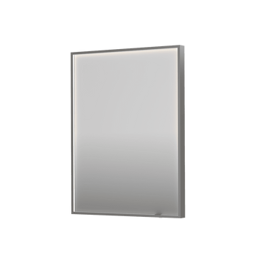 Bad&Design Spejle SP19 rektangulært spejl i ramme med direkte LED-belysning i børstet rustfri stål - 60x4x80