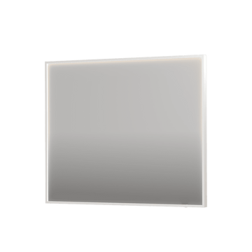 Bad&Design Spejle SP19 rektangulært spejl i ramme med direkte LED-belysning i mathvid - 100x4x80