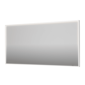 Bad&Design Spejle SP19 rektangulært spejl i ramme med direkte LED-belysning i mathvid - 160x4x80