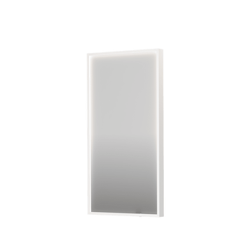 Bad&Design Spejle SP19 rektangulært spejl i ramme med direkte LED-belysning i mathvid - 40x4x80