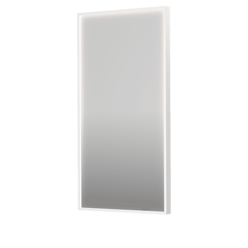 Bad&Design Spejle SP19 rektangulært spejl i ramme med direkte LED-belysning i mathvid - 50x4x100