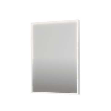 Bad&Design Spejle SP19 rektangulært spejl i ramme med direkte LED-belysning i mathvid - 60x4x80