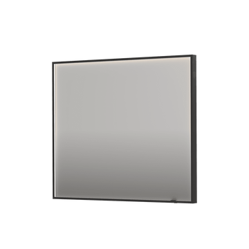 Bad&Design Spejle SP19 rektangulært spejl i ramme med direkte LED-belysning i matsort - 100x4x80