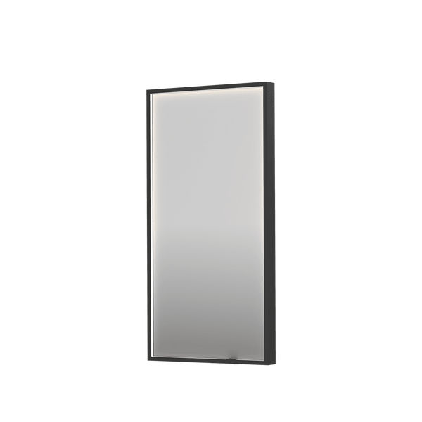 Bad&Design Spejle SP19 rektangulært spejl i ramme med direkte LED-belysning i matsort - 40x4x80