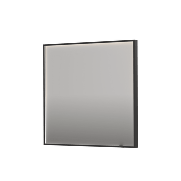 Bad&Design Spejle SP19 rektangulært spejl i ramme med direkte LED-belysning i matsort - 90x4x80