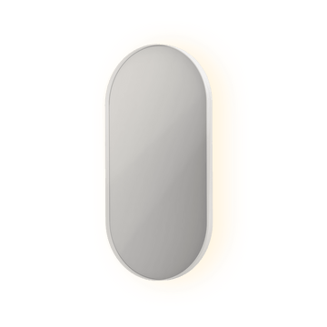 Bad&Design Spejle SP21 ovalt spejl i ramme med indirekte LED-belysning - 40x4x80 - mat hvid