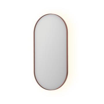 Bad&Design Spejle SP21 ovalt spejl i ramme med indirekte LED-belysning - 50x4x100 - børstet kobber