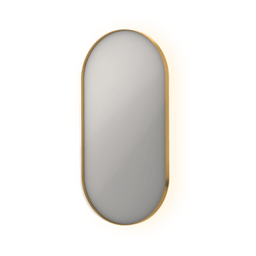 Bad&Design Spejle SP21 ovalt spejl i ramme med indirekte LED-belysning - 50x4x100 - børstet mat guld