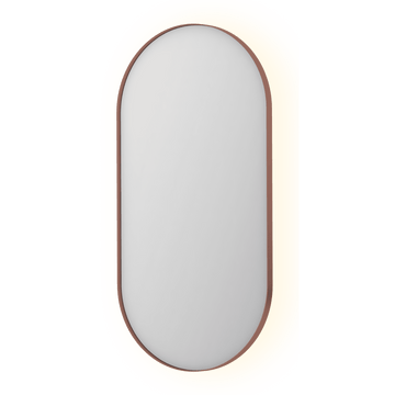 Bad&Design Spejle SP21 ovalt spejl i ramme med indirekte LED-belysning - 60x4x20 - børstet kobber