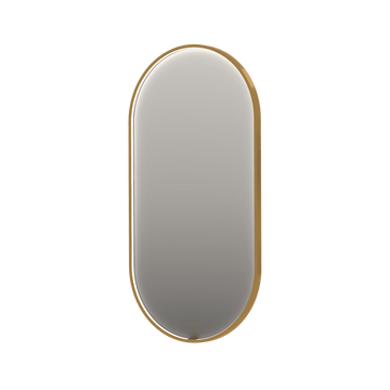 Bad&Design Spejle SP28 ovalt spejl med direkte LED i børstet mat guld - 50x4x100