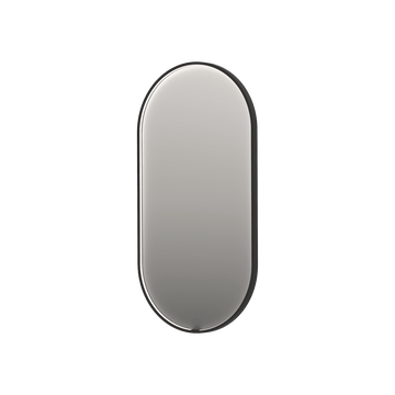 Bad&Design Spejle SP28 ovalt spejl med direkte LED i børstet metal sort - 40x4x80