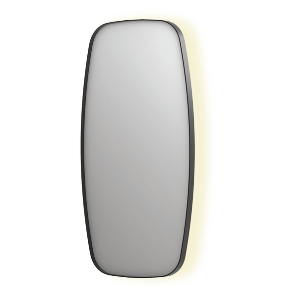 Bad&Design Spejle SP30 superellipse spejl med indirekte LED i børstet metal sort - 100x4x100