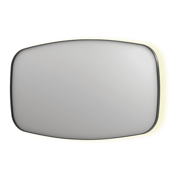 Bad&Design Spejle SP30 superellipse spejl med indirekte LED i børstet metal sort - 140x4x80