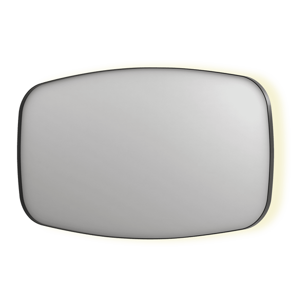 Bad&Design Spejle SP30 superellipse spejl med indirekte LED i børstet metal sort - 140x4x80